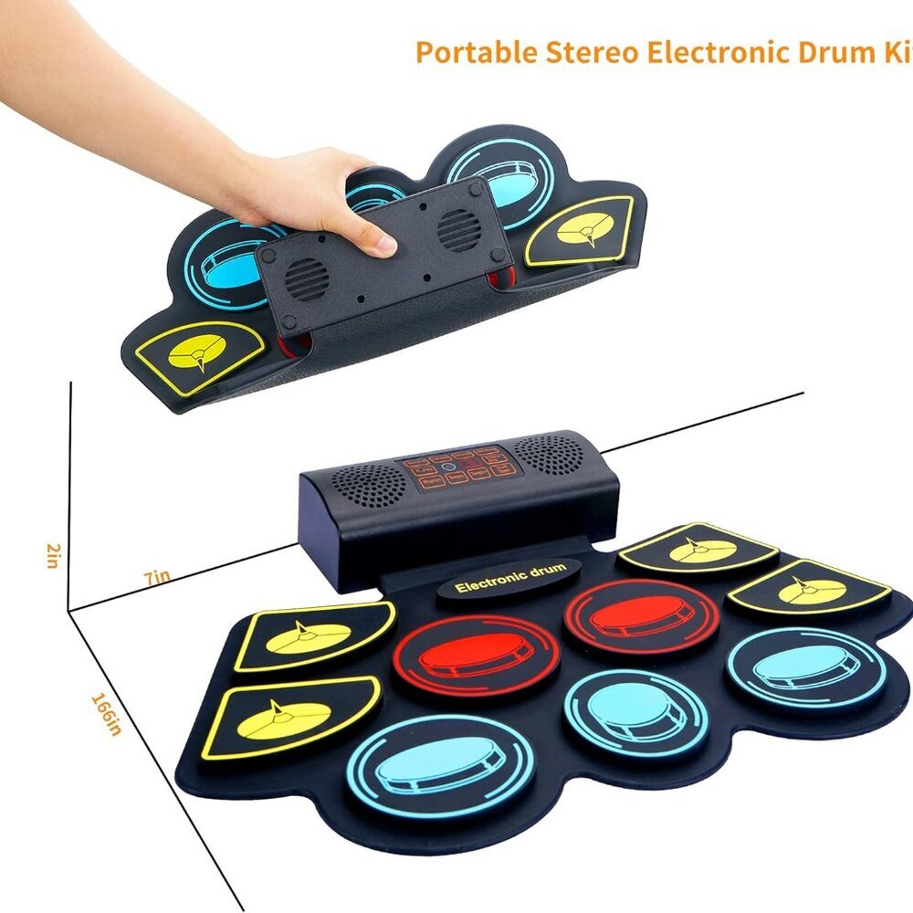 Electronic Drum Set with Light Up Drumsticks and Stand - Picture 3 of 7